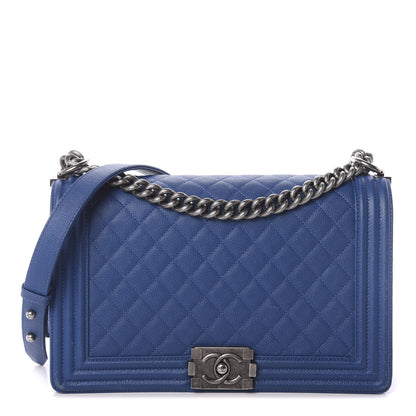 Chanel Caviar Quilted New Medium Boy Flap Dark Blue 1 of 11