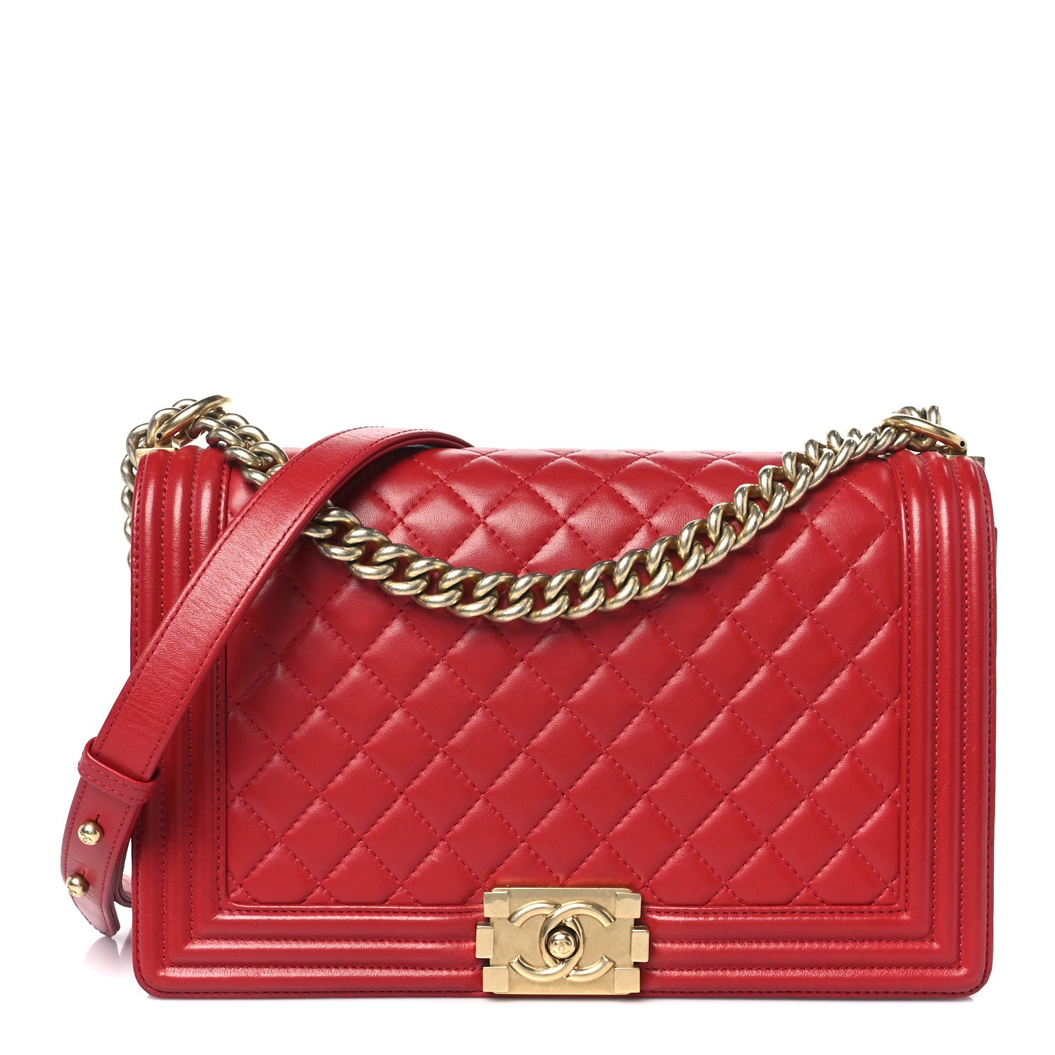Chanel Lambskin Quilted New Medium Boy Flap Red 1 of 10
