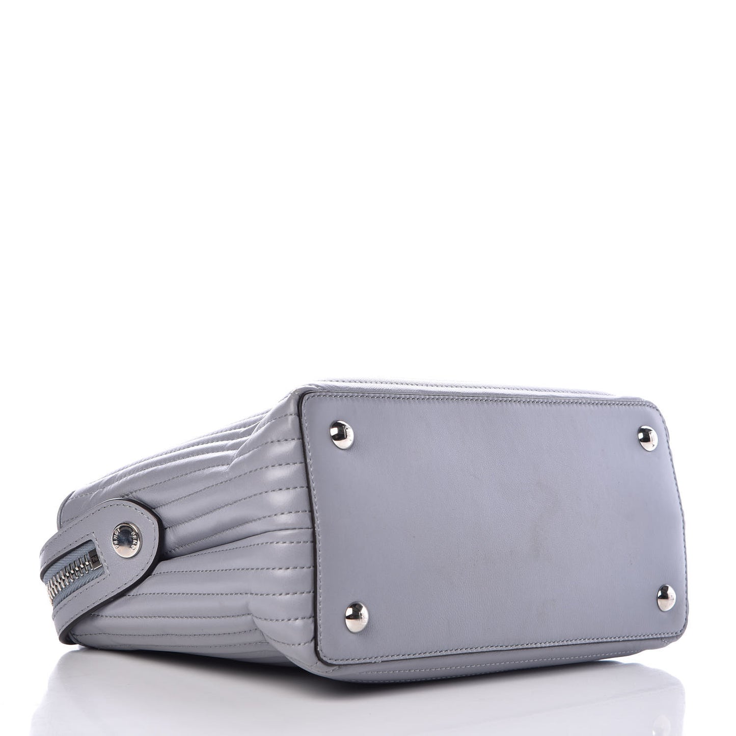 Shiny Nappa Trapuntata Small DotCom Click Chain Satchel Ardesia