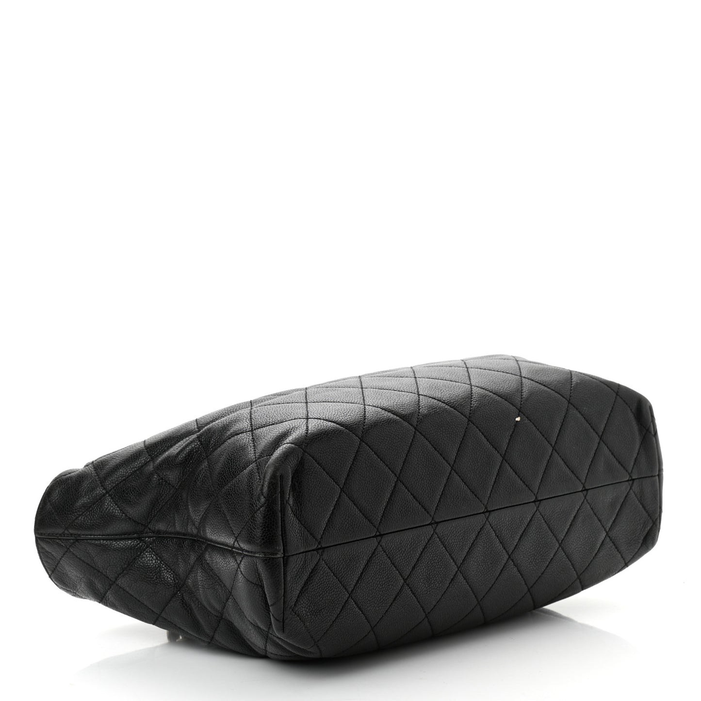Caviar Quilted Shopping Tote Black
