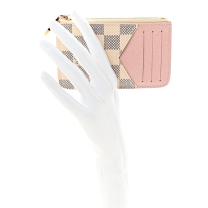 Louis Vuitton Damier Azur Zipped Romy Card Holder Rose Ballerine 2 of 6