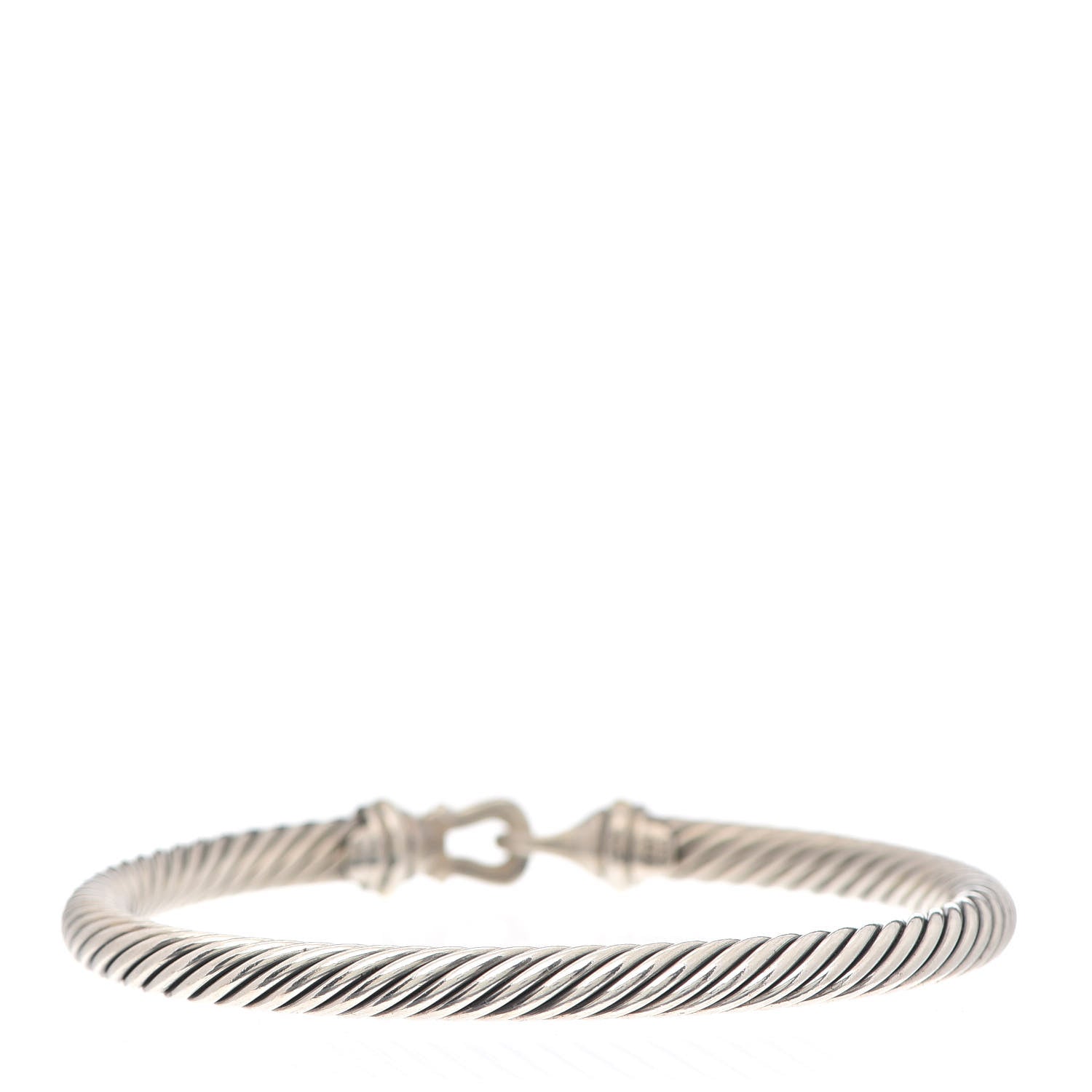 David Yurman Sterling Silver 18K Yellow Gold 5mm Cable Classic Buckle Bracelet 3 of 4