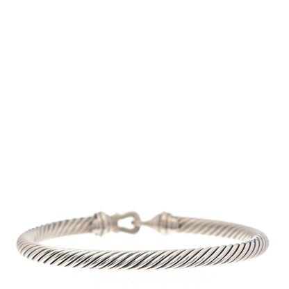 David Yurman Sterling Silver 18K Yellow Gold 5mm Cable Classic Buckle Bracelet 3 of 4