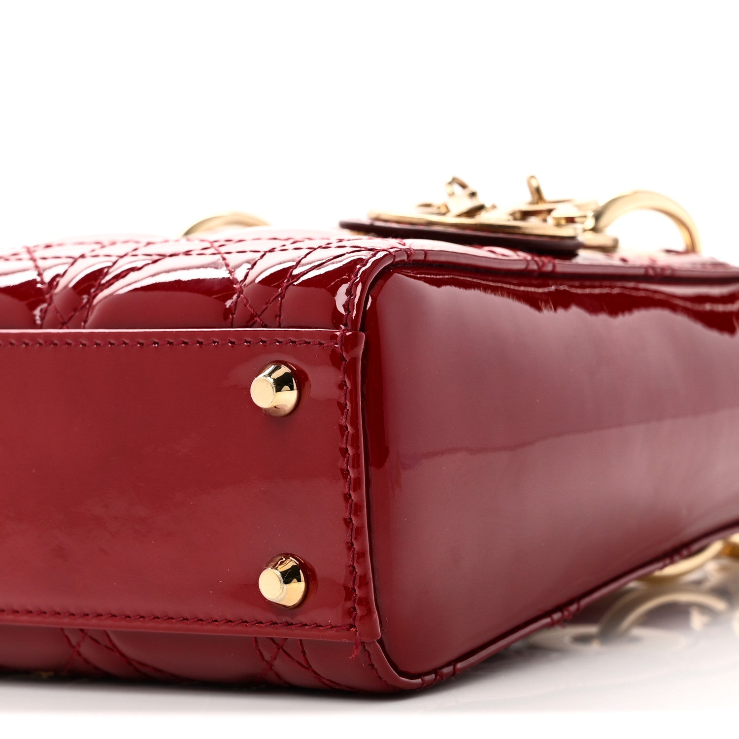 Christian Dior Patent Cannage Mini Lady Dior Red 10 of 10