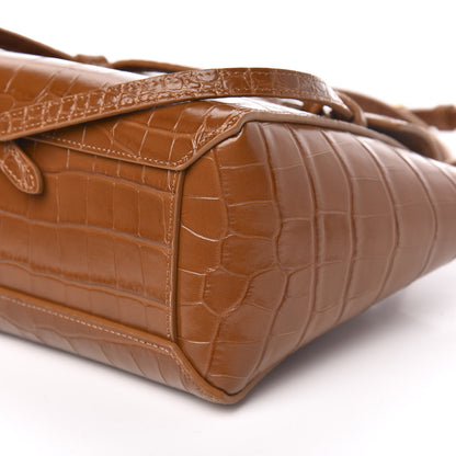 Celine Calfskin Crocodile Embossed Micro Belt Bag Tan 9 of 10