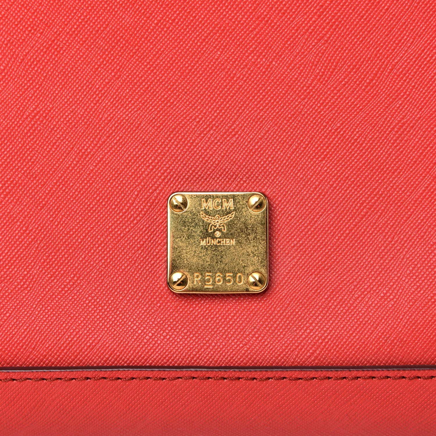 MCM Saffiano Nuovo Tote Hot Coral 14 of 14