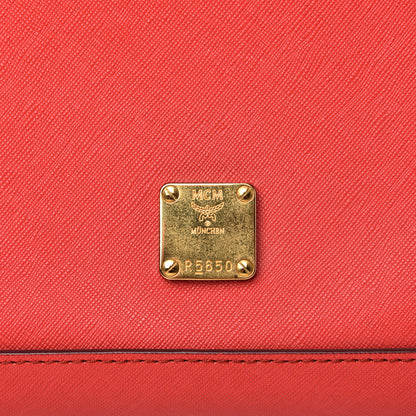 MCM Saffiano Nuovo Tote Hot Coral 14 of 14