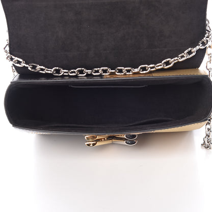Louis Vuitton Calfskin Reverse Monogram Studded Twist Shoulder Bag MM Black Gold 5 of 14