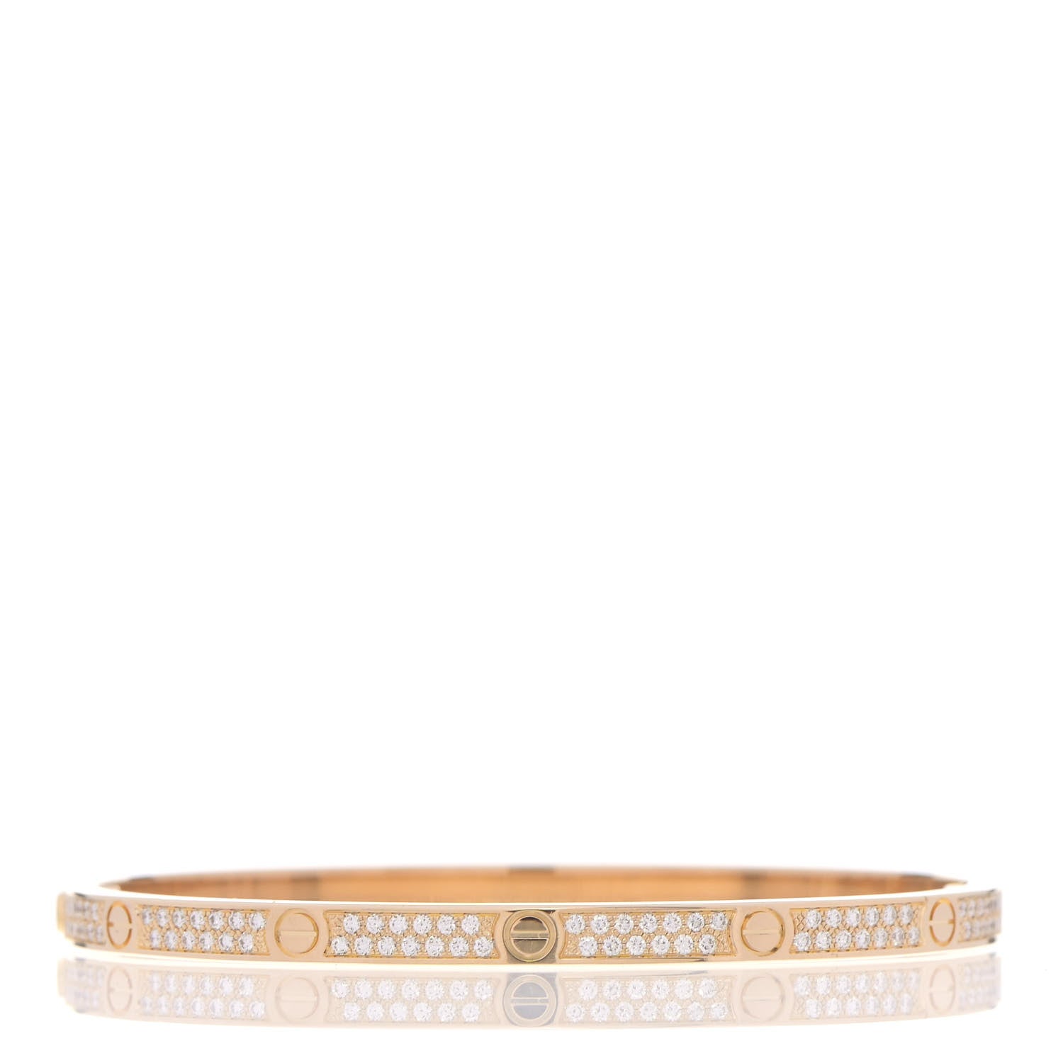 Cartier 18K Yellow Gold Diamond Small LOVE Paved Bracelet 16 3 of 6