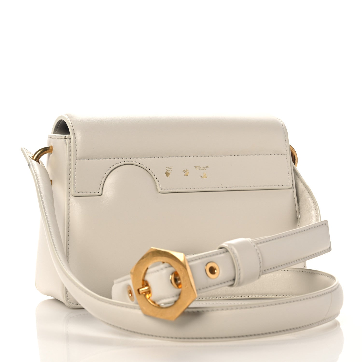 Off-White Calfskin Burrow 22 Shoulder Bag Beige 3 of 15