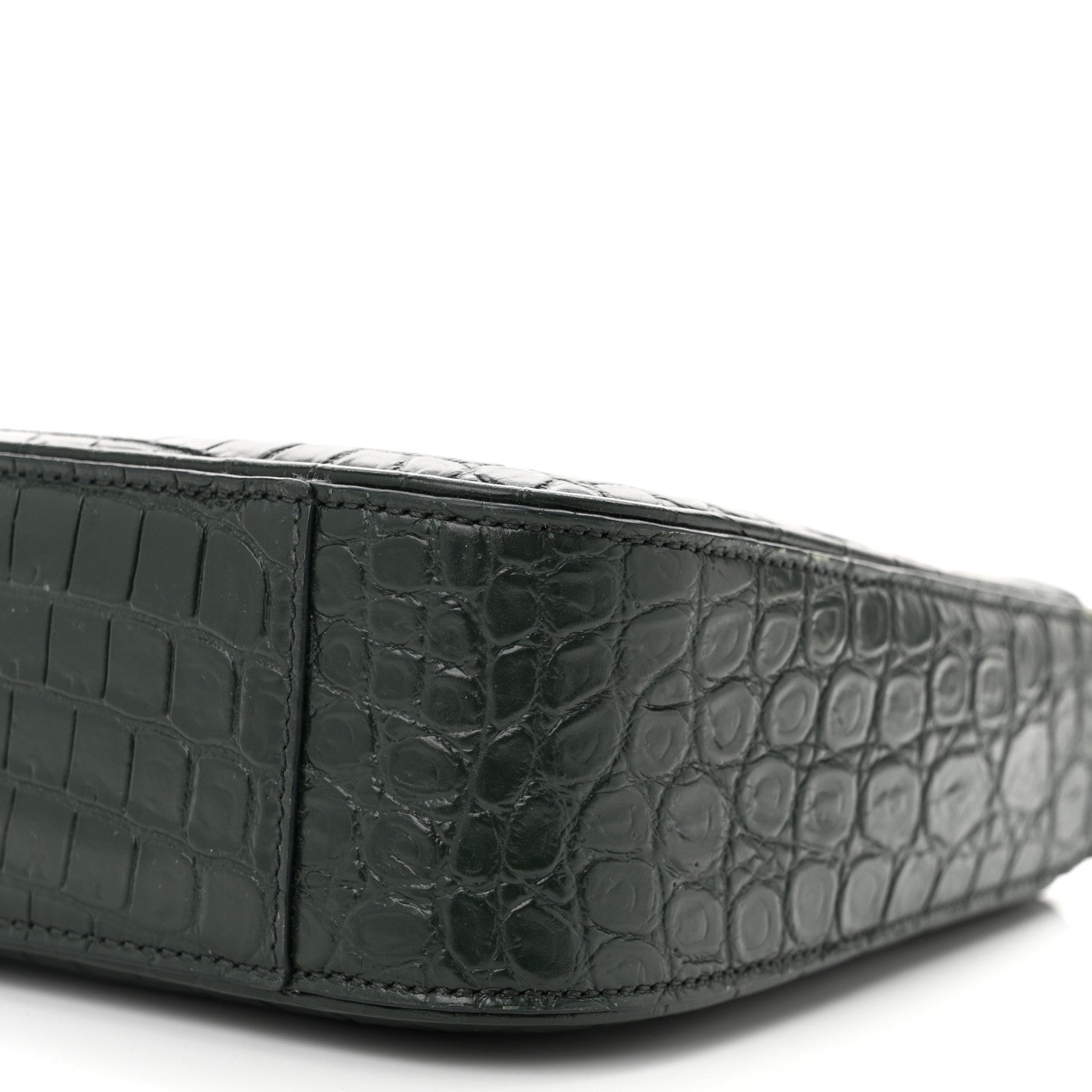 Saint Laurent Calfskin Crocodile Embossed LE 5 A 7 Hobo Vert Fonce 10 of 10