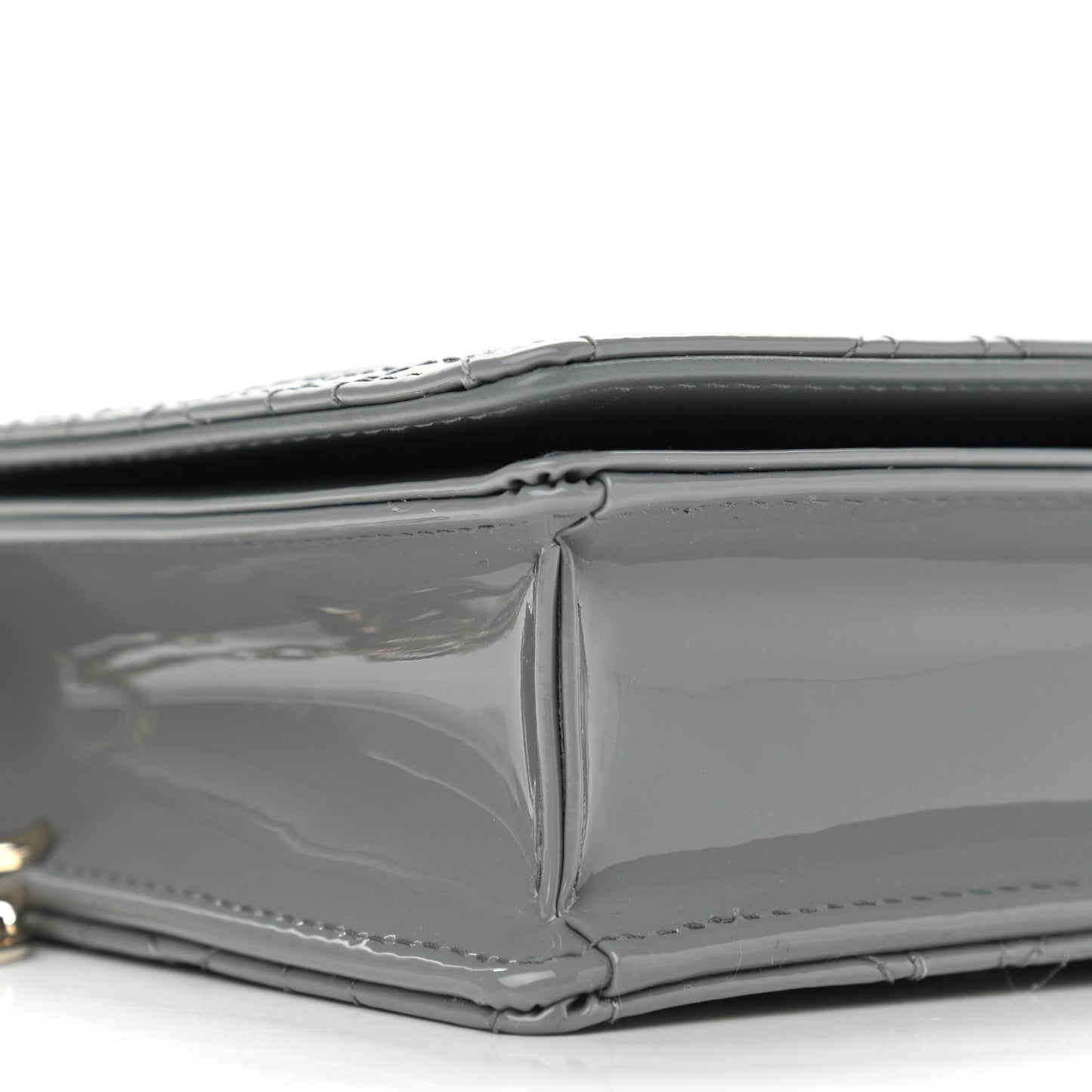 Patent Cannage Lady Dior Convertible Clutch Grey