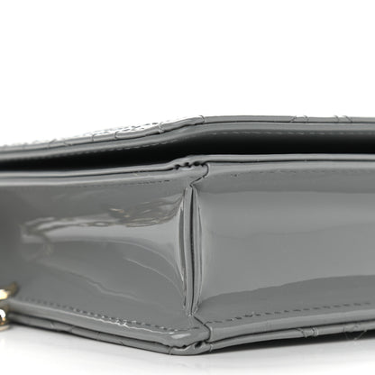 Christian Dior Patent Cannage Lady Dior Convertible Clutch Grey 9 of 10