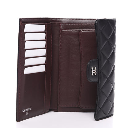 Chanel Lambskin Quilted Large Flap Wallet Black 4 of 11