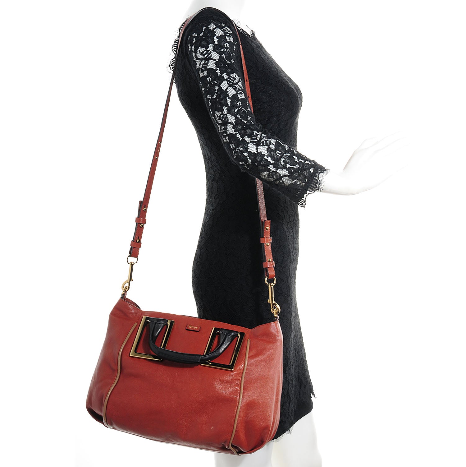 Chloe Calfskin Medium Ethel Satchel Red Blush 2 of 14
