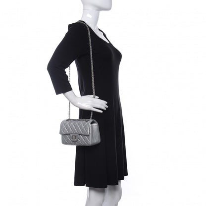 Chanel Metallic Grained Calfskin Quilted 2.55 Reissue Mini Flap Silver 2 of 11