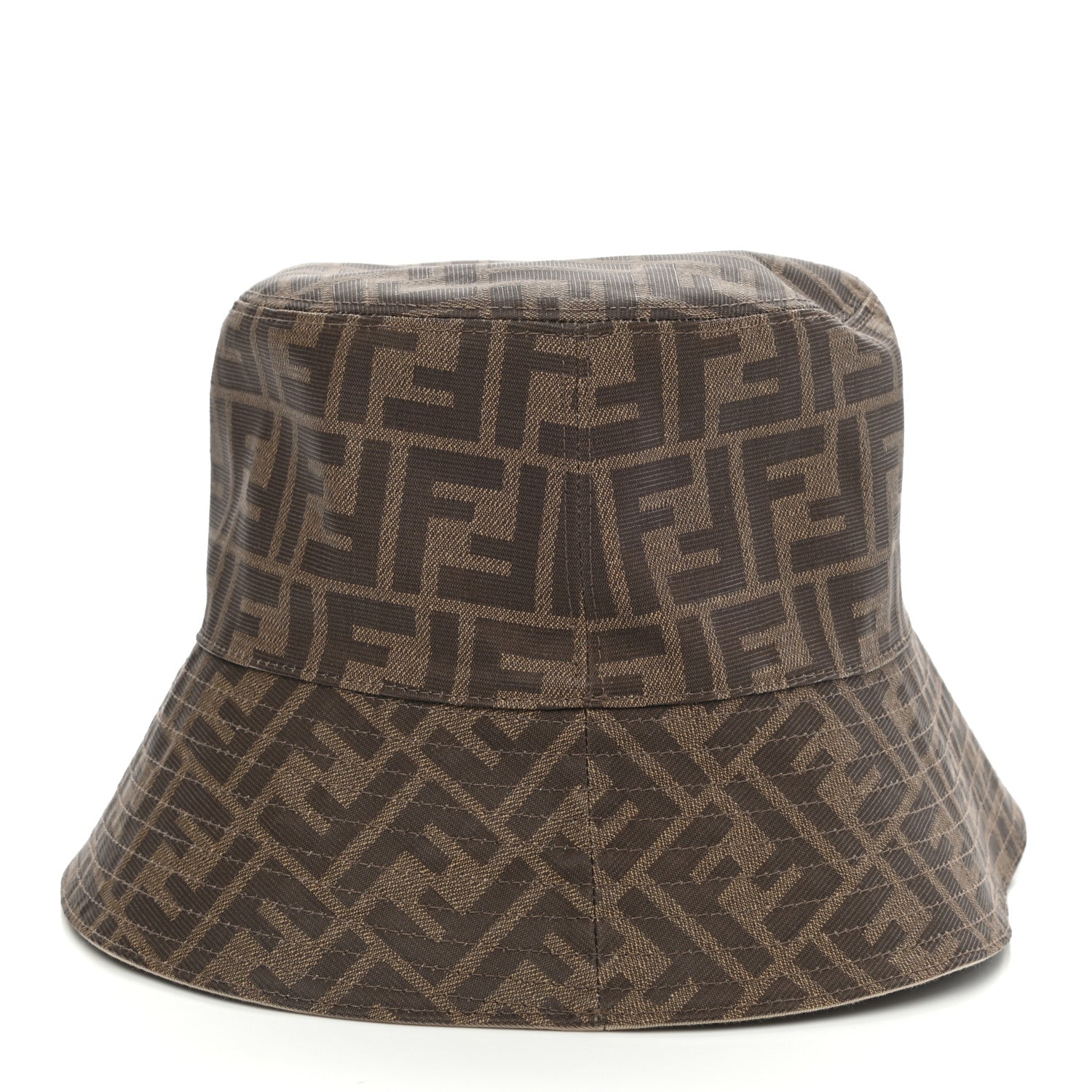 Fendi Technical Fabric FF Reversible Bucket Hat M Tobacco Beige 4 of 6