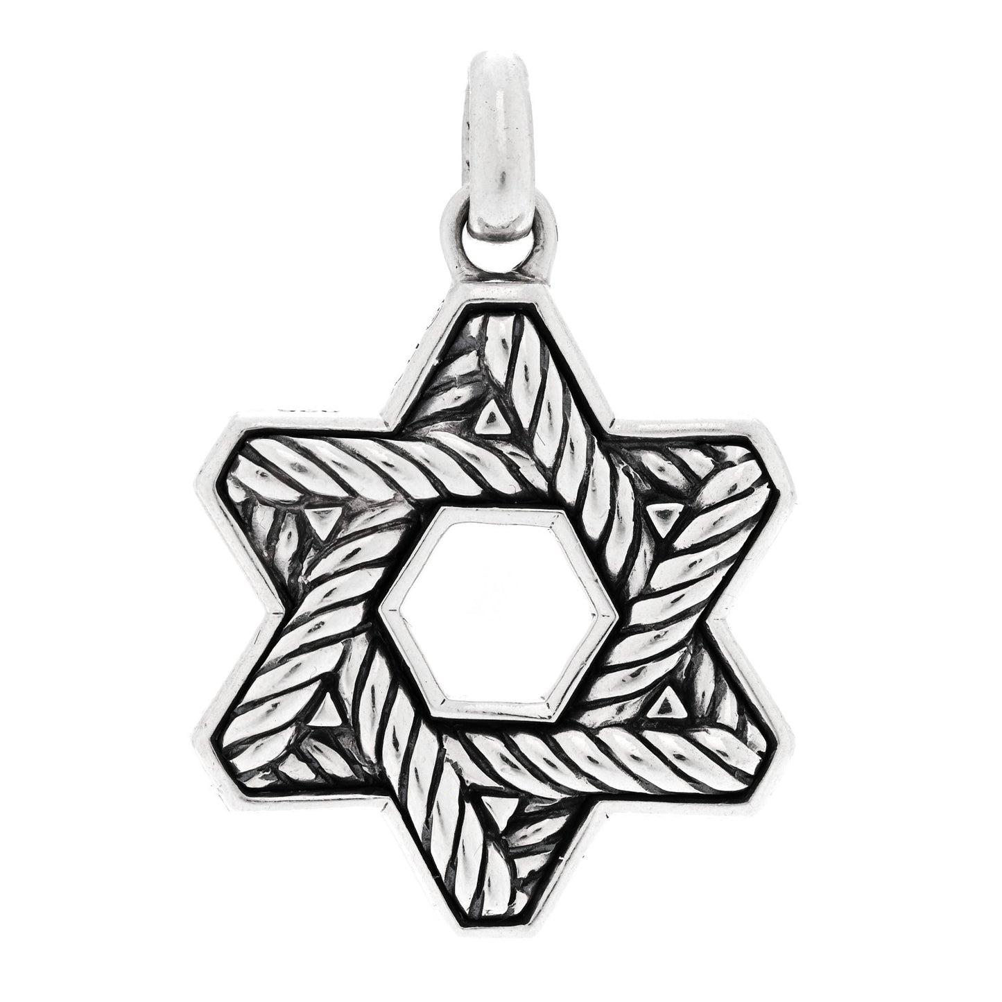 Sterling Silver Black Onyx Star of David Pendant
