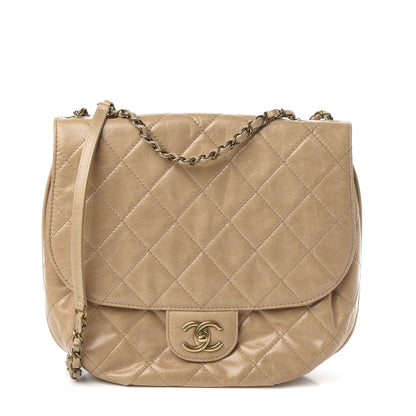Chanel Glazed Calfskin Quilted Medium Bubble CC Flap Beige 1 of 14