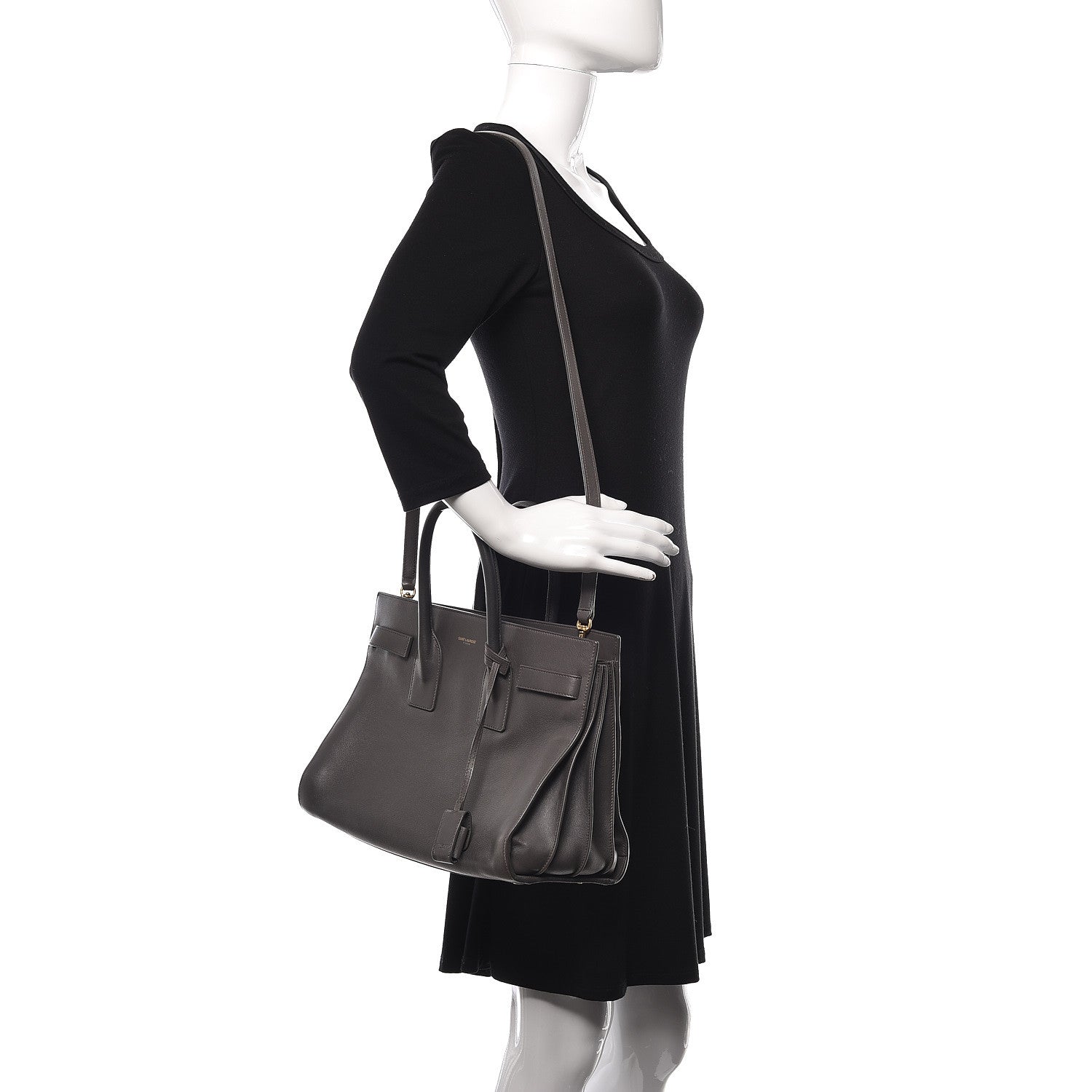 Saint Laurent Calfskin Small Sac De Jour Fog 2 of 11