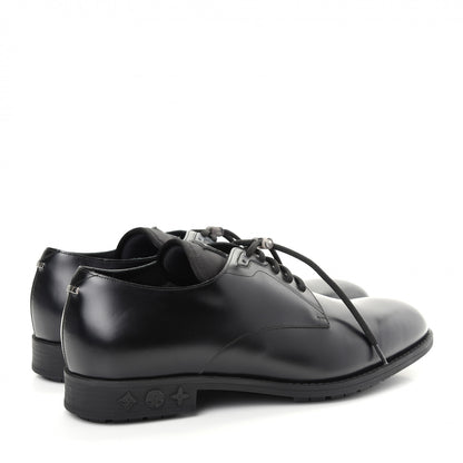 Louis Vuitton Calfskin Mens Formal Derby Shoes 10 Black 4 of 10