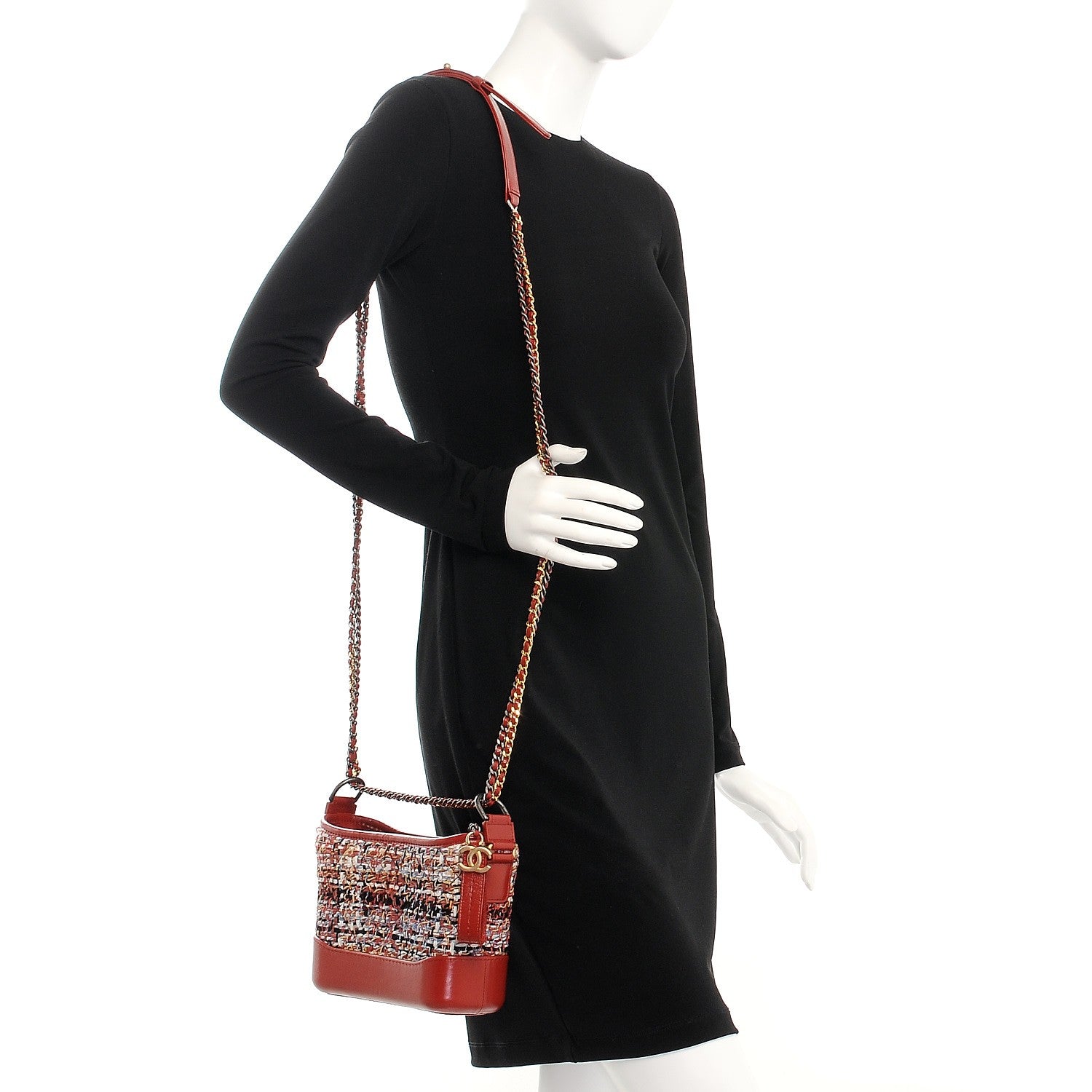 Chanel Tweed Calfskin Small Gabrielle Hobo Brown 2 of 8