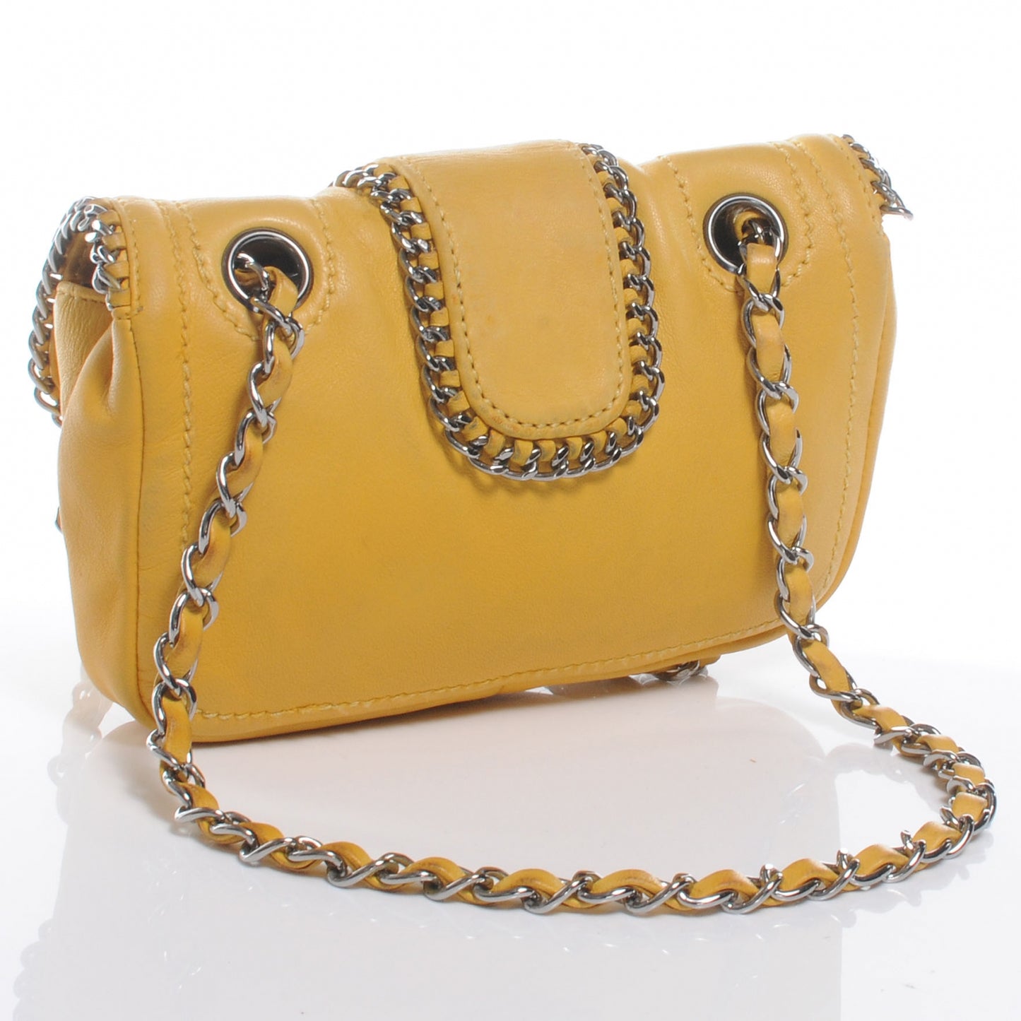 Lambskin Mini Madison Flap Yellow