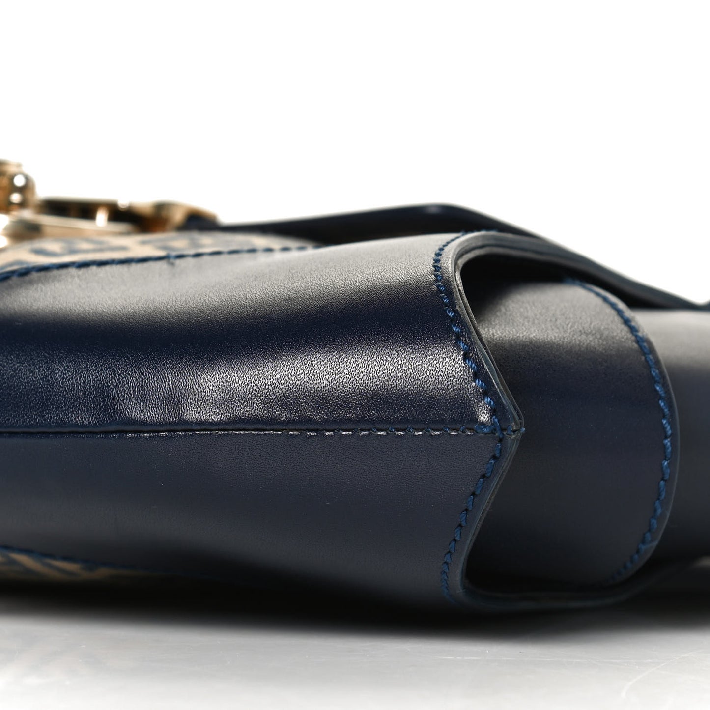 Zucchino Cuoio Ingrassato Shoulder Bag Beige Blue