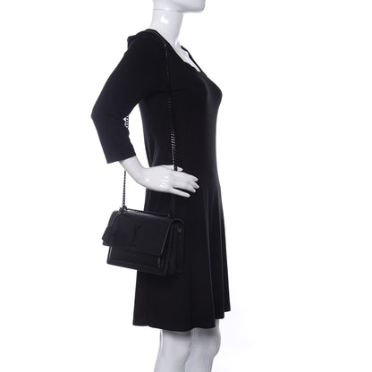 Saint Laurent Calfskin Medium Monogram Sunset Black 2 of 11