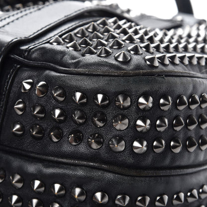 Burberry Prorsum Calfskin Studded Knight Satchel Black 20 of 22