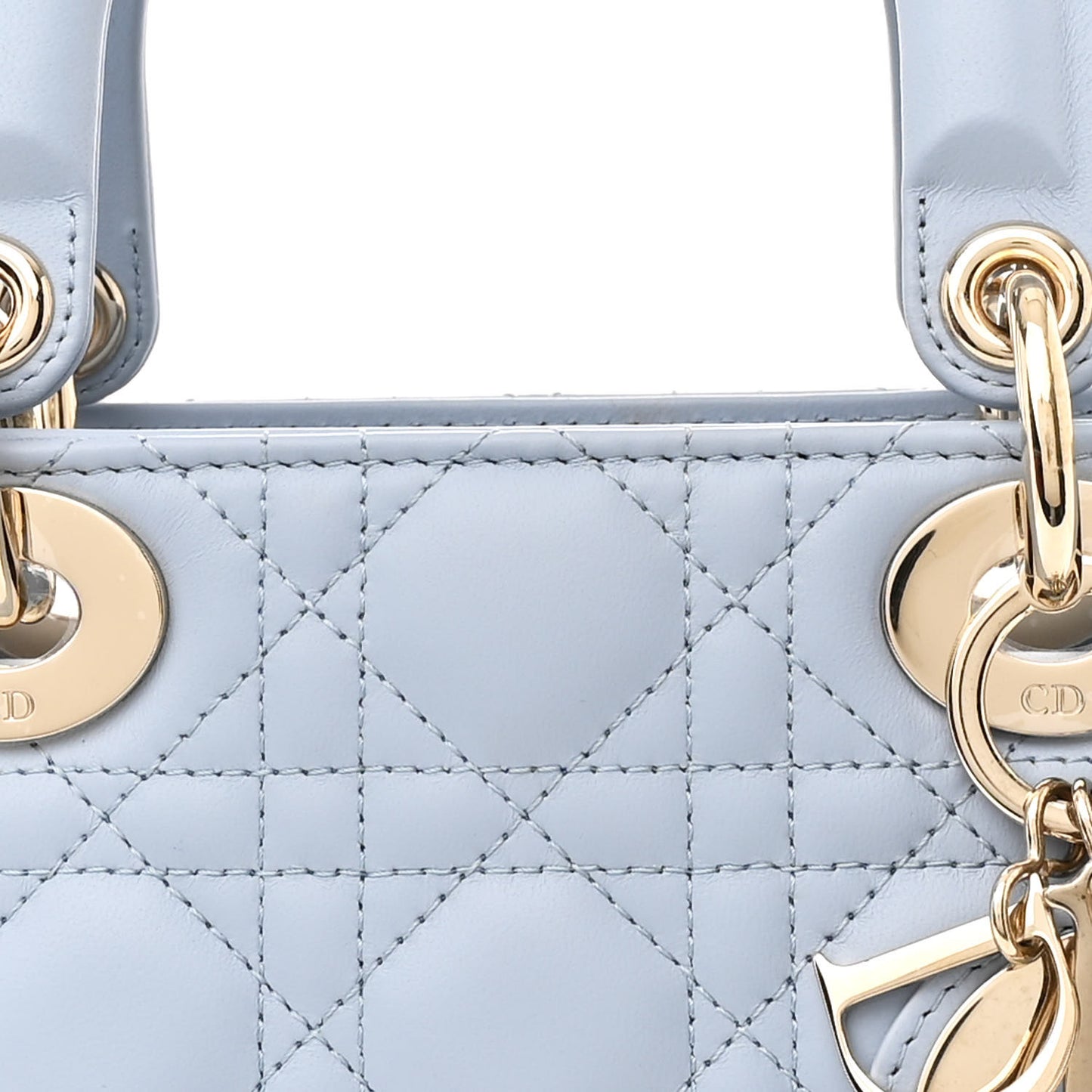 Lambskin Cannage Small Lady Dior Light Blue
