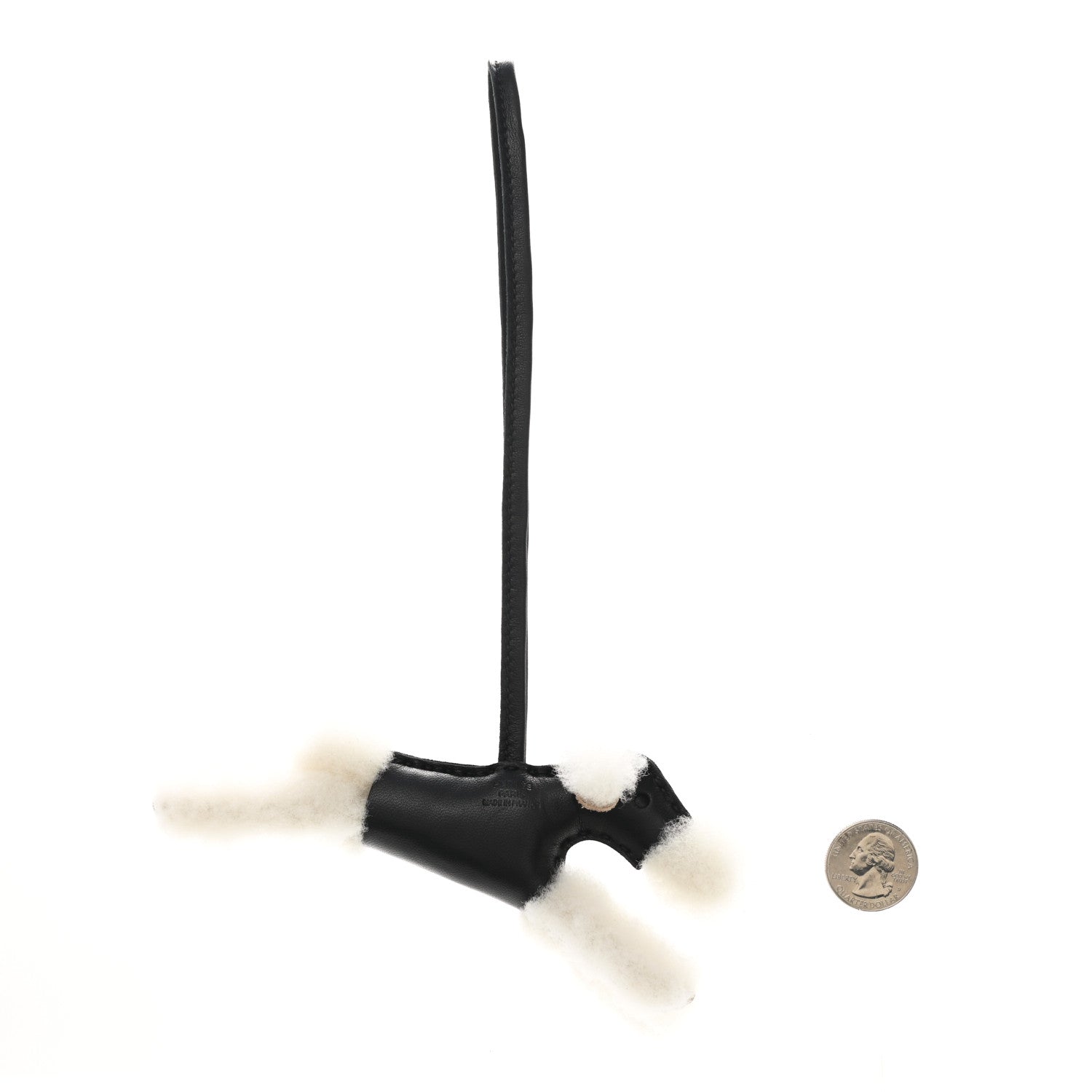 Hermes Milo Lambskin Shearling Budy Charm Black 2 of 5