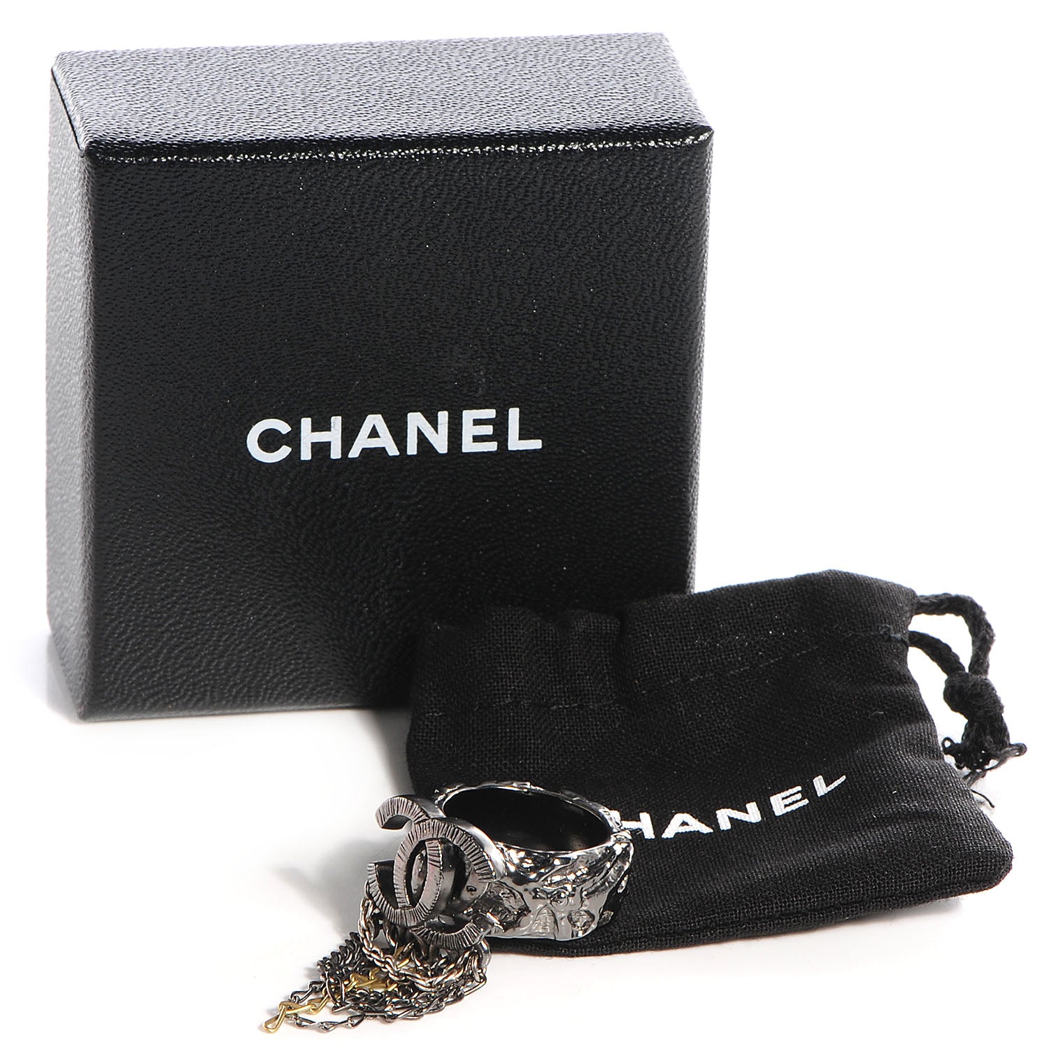 Chanel CC Chain Ring Dark Silver 6.5 5 of 5