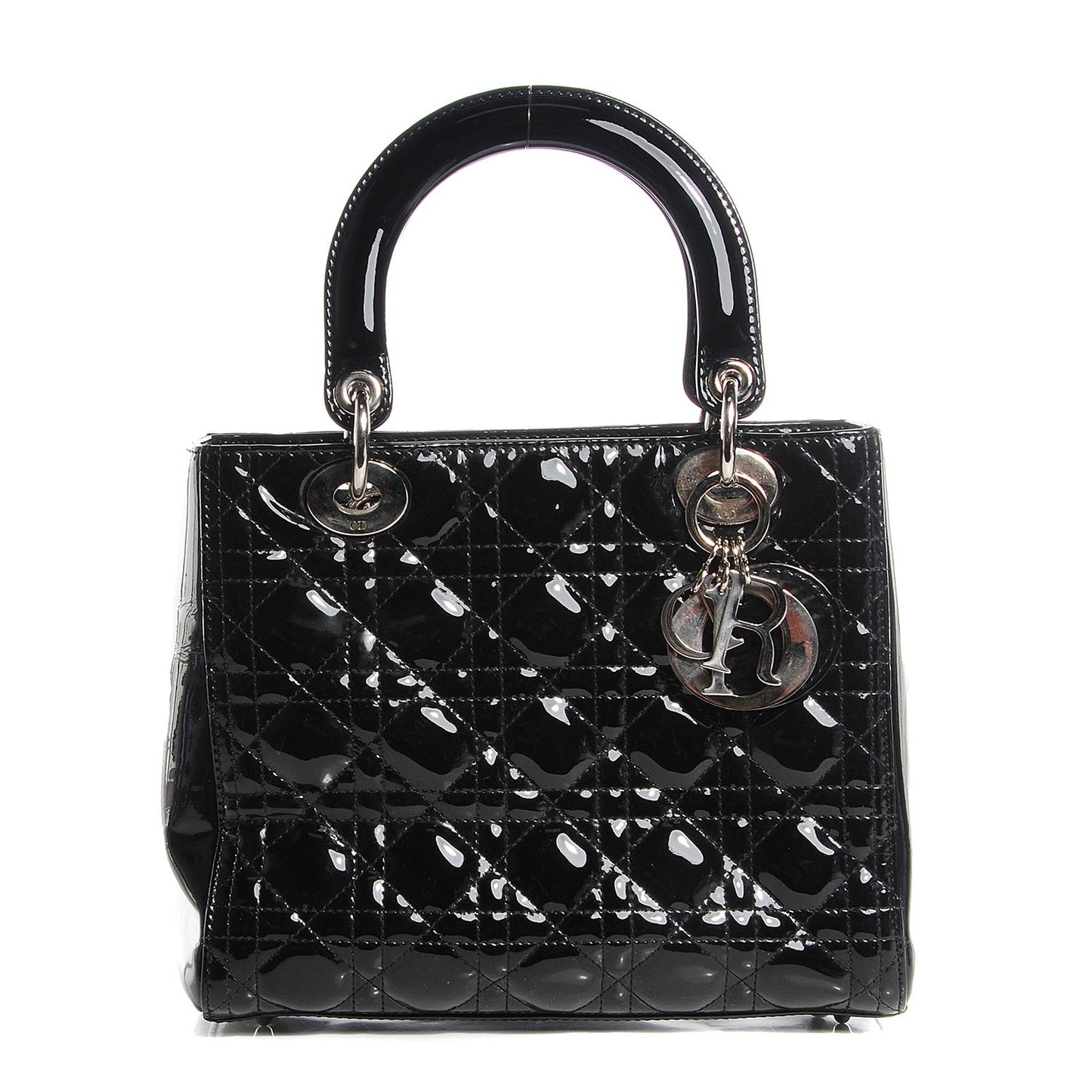 Patent Cannage Medium Lady Dior Black
