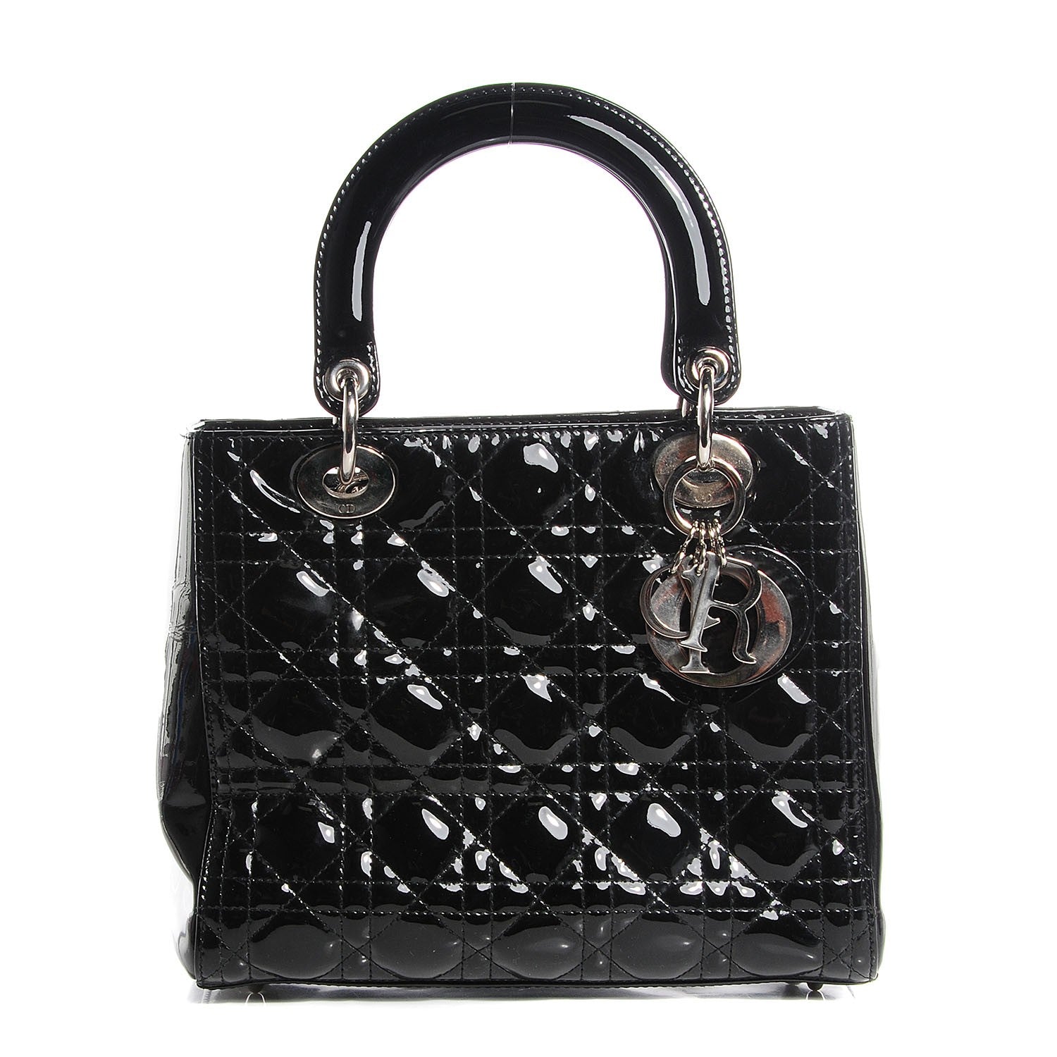 Christian Dior Patent Cannage Medium Lady Dior Black 1 of 9