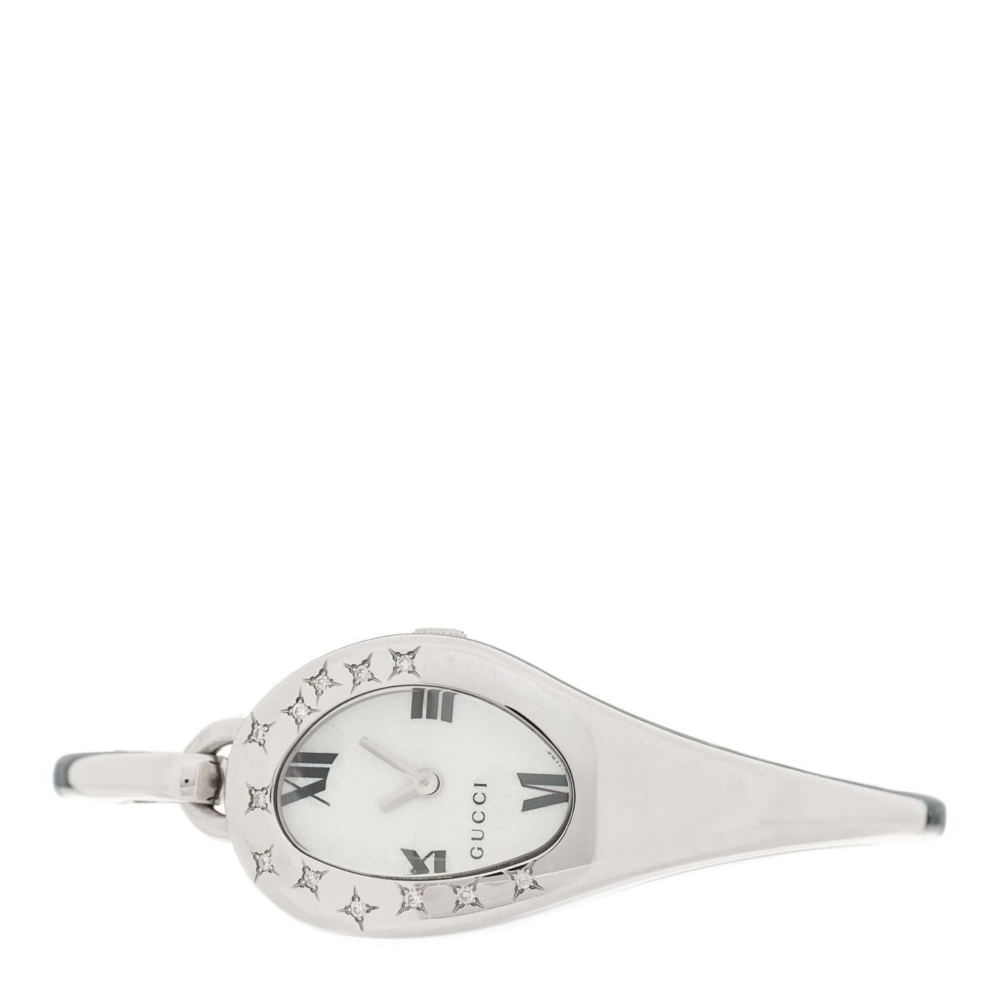 Stainless Steel Diamond 21mm Horsebit Quartz Watch