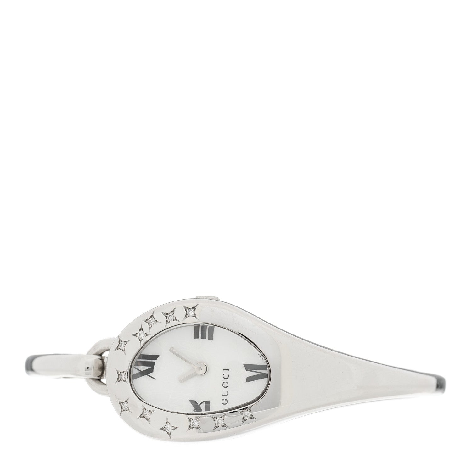 Gucci Stainless Steel Diamond 21mm Horsebit Quartz Watch 2 of 4