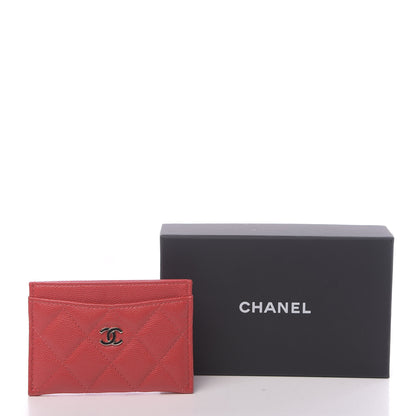 Chanel Caviar Quilted Card Holder Red 9 of 9