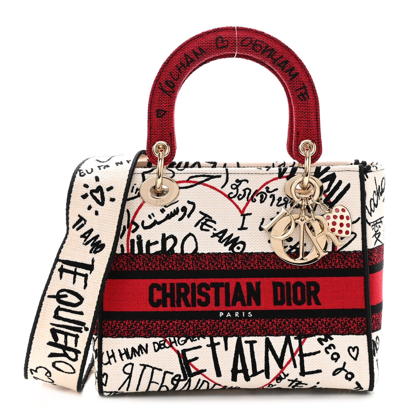Canvas Medium DiorAmour Graffiti Lady D-Lite Latte