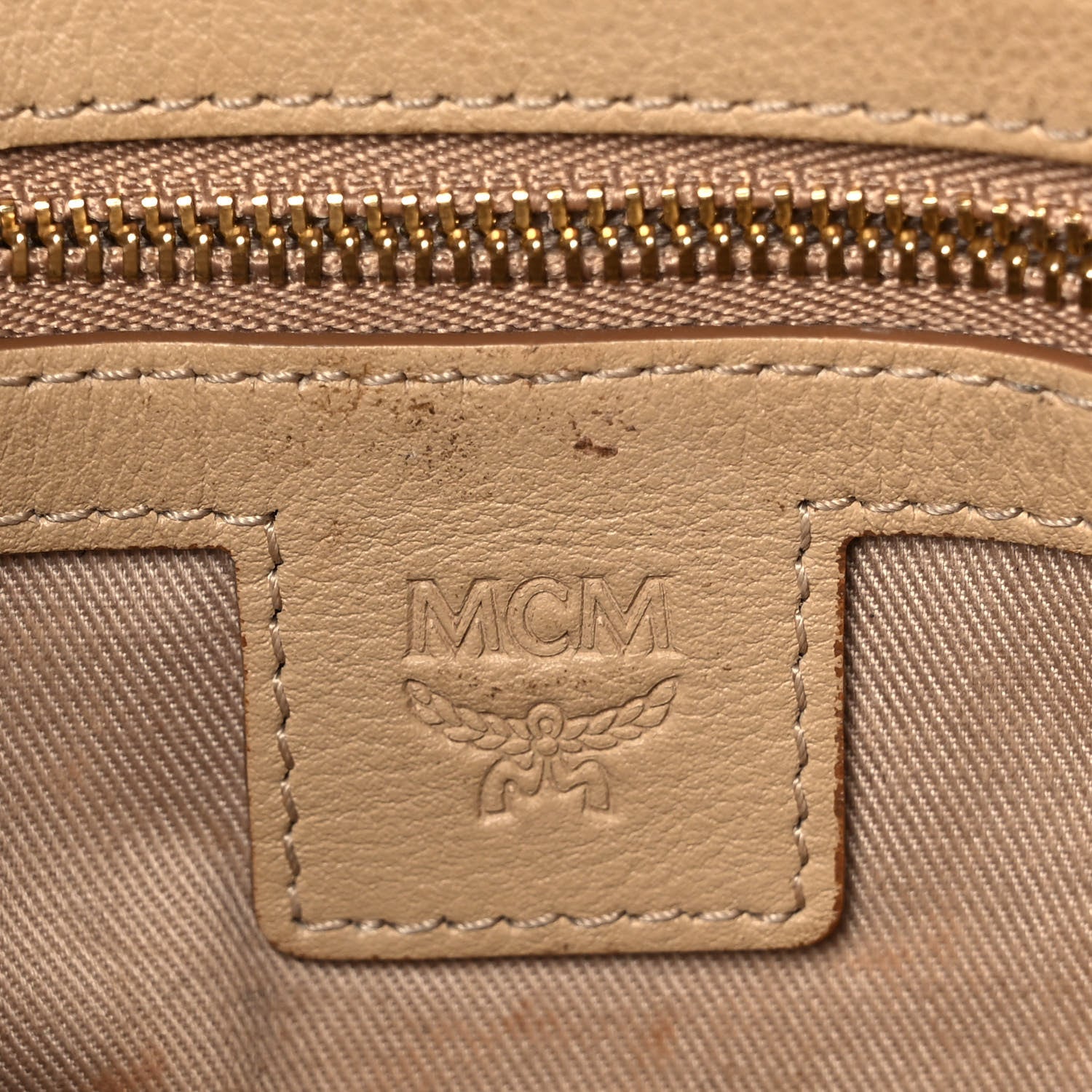 MCM Metallic Visetos Medium Crossbody Pouch Berline Gold 6 of 10