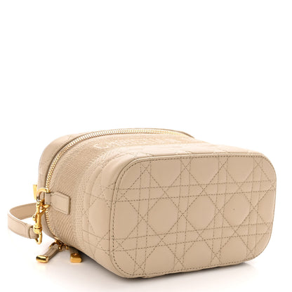 Christian Dior Lambskin Cannage Small Diortravel Vanity Case Light Beige 4 of 13