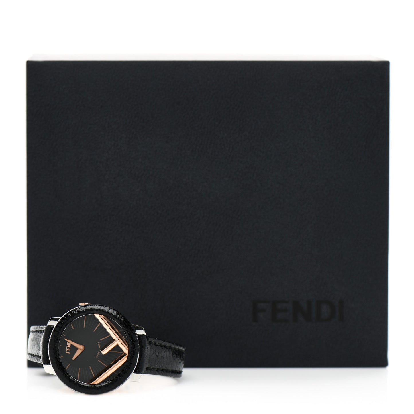 Stainless Steel Calfskin 28mm Run Away Quartz Watch Black