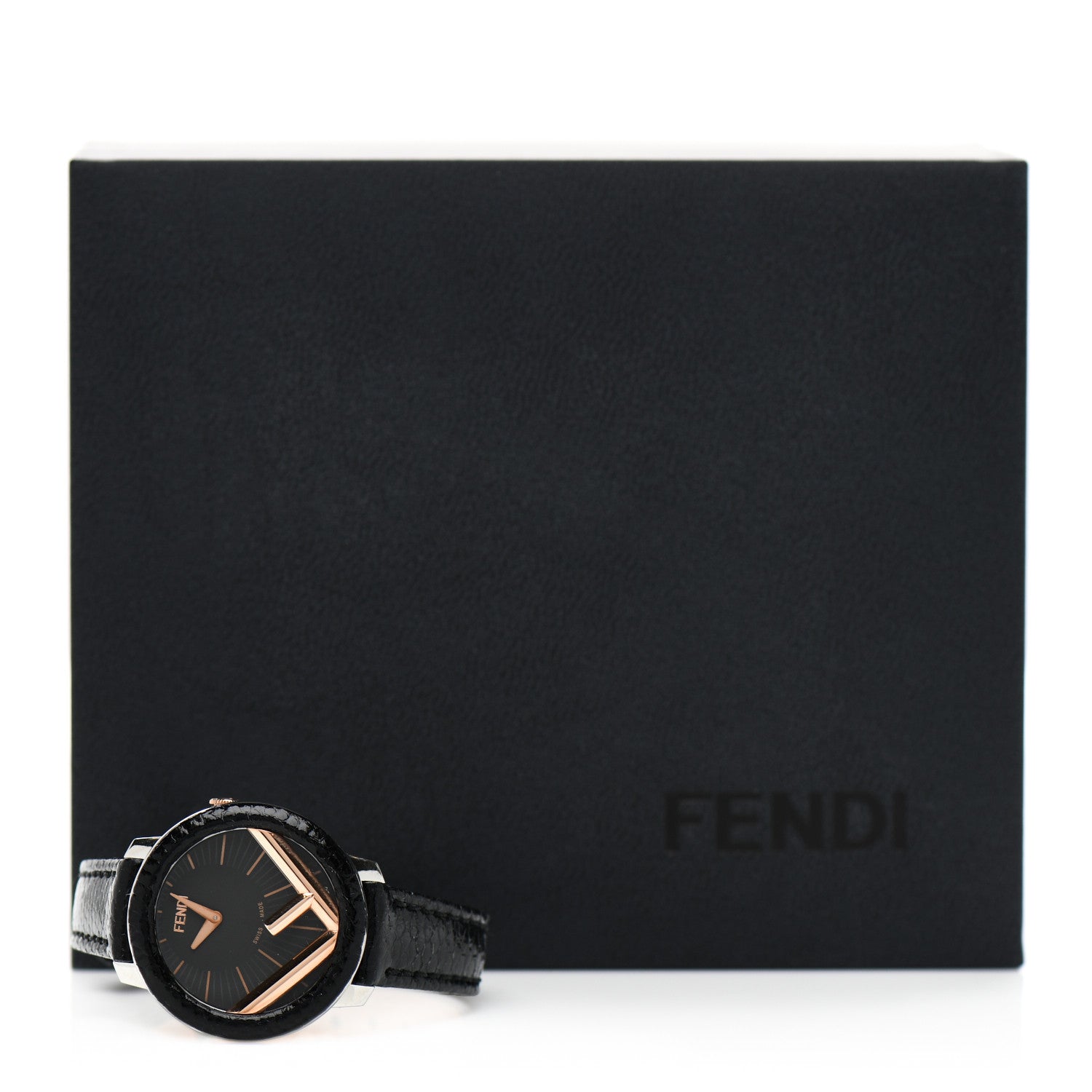 Fendi Stainless Steel Calfskin 28mm Run Away Quartz Watch Black 4 of 4