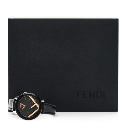 Fendi Stainless Steel Calfskin 28mm Run Away Quartz Watch Black 4 of 4