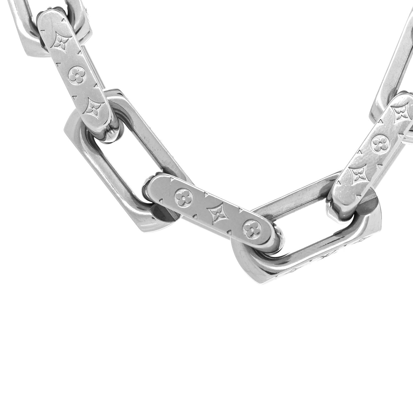 Monogram Chain Necklace Silver