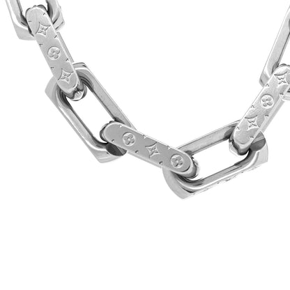 Louis Vuitton Monogram Chain Necklace Silver 2 of 5