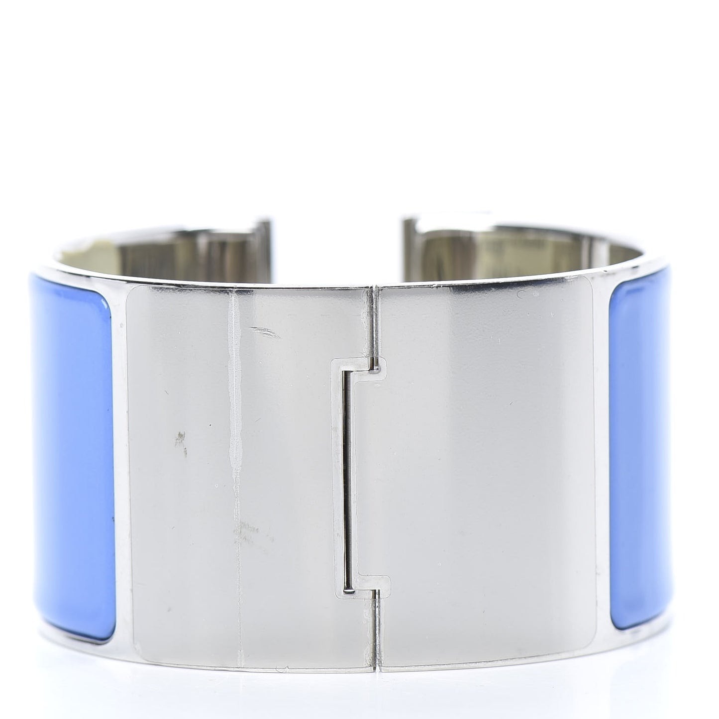 Enamel Extra Wide Clic Clac H Bracelet PM Blanc Bleu Transat
