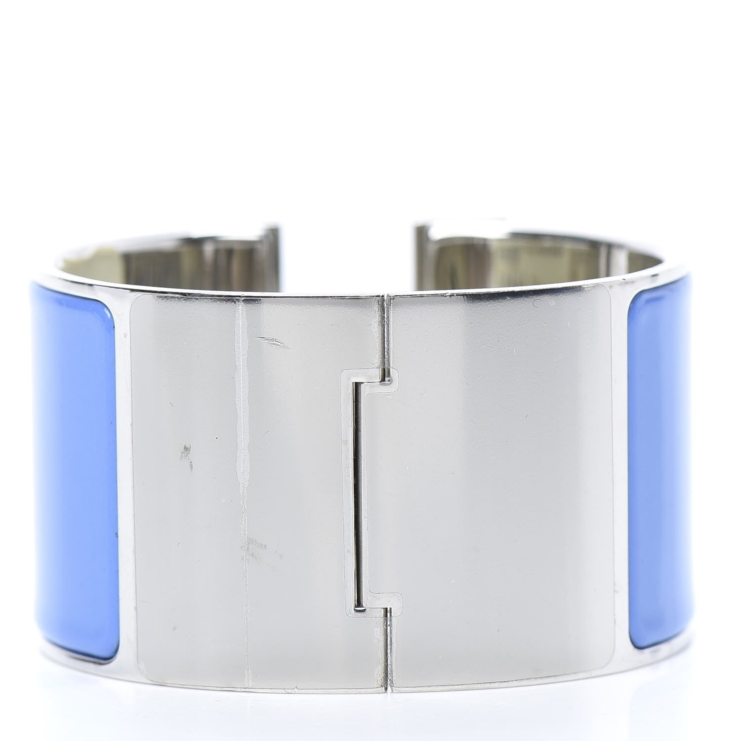 Hermes Enamel Extra Wide Clic Clac H Bracelet PM Blanc Bleu Transat 3 of 8