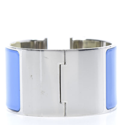 Hermes Enamel Extra Wide Clic Clac H Bracelet PM Blanc Bleu Transat 3 of 8