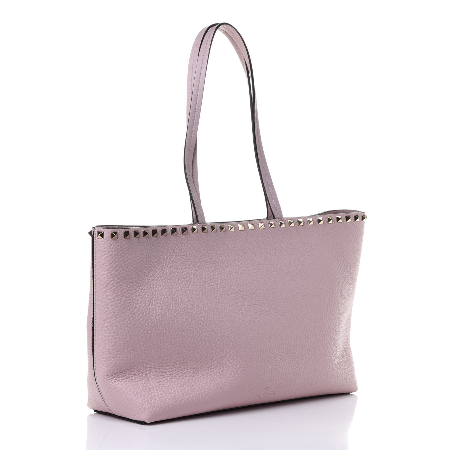 Valentino Garavani Grained Calfskin Small Rockstud Shoulder Tote Rose Quartz 2 of 4